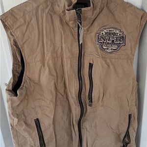 Wrangler Men's Brown Vest with Embroidered Logo